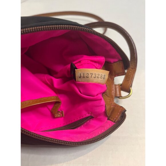 Dooney & Bourke Crossbody Bag In Black & Pink Nylon With Leather Trim and charm - Picture 6 of 13